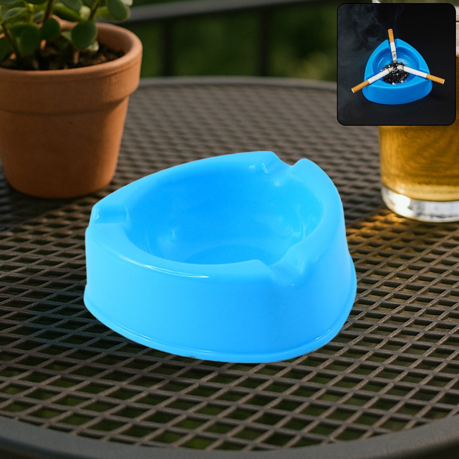 Oblivion Heavy Duty Plastic Ashtray (mix color & 1 Pc) Oblivion Heavy Duty Plastic Ashtray (mix color & 1 Pc)